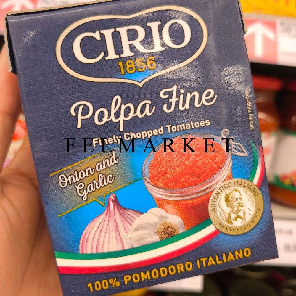 Cirio Polpa Fine Chopped Tomatoes Onion & Garlic / Potongan Tomat Halus Dengan Bawang Bombai & Bawan