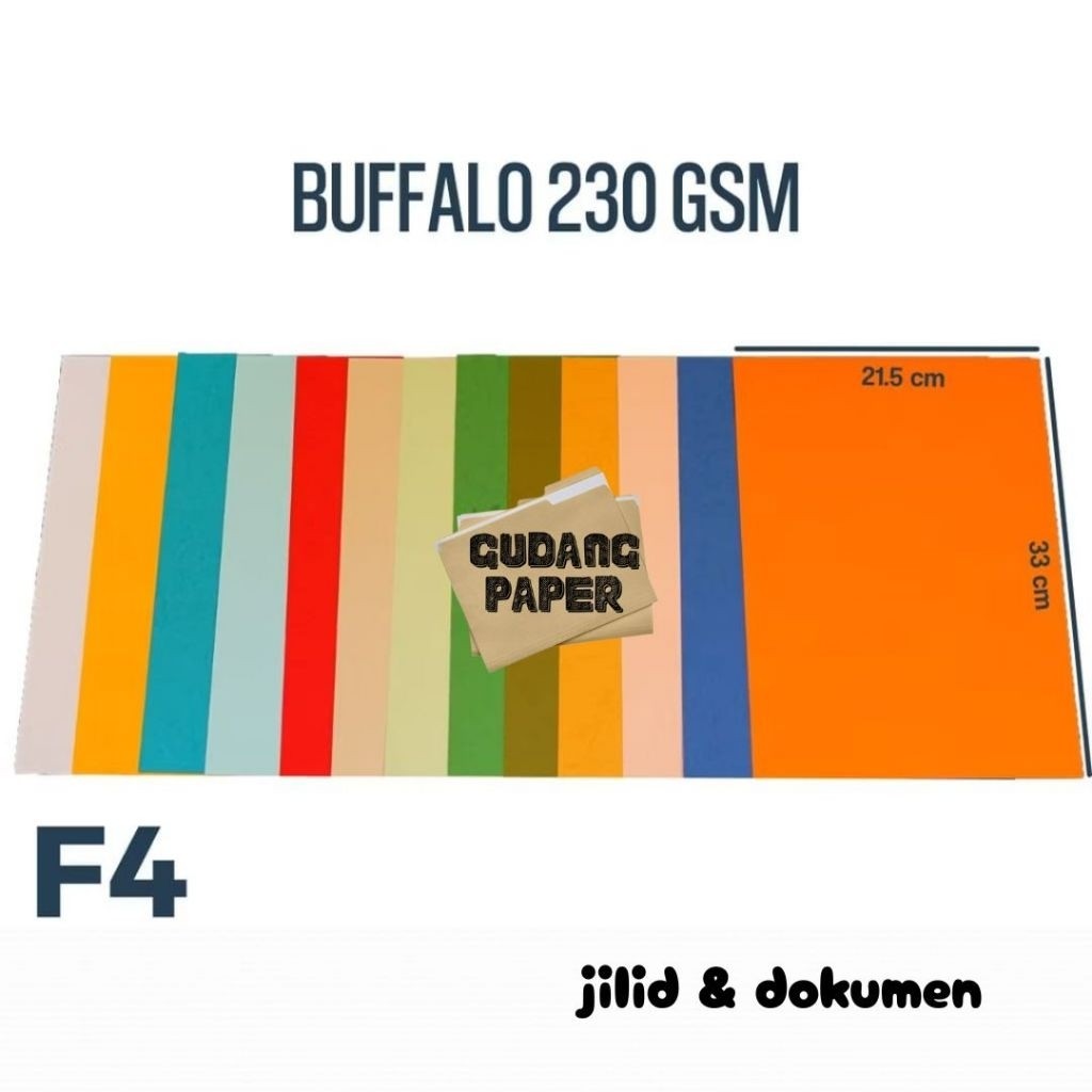 Kertas Buffalo F4 isi 100 lembar / Kertas Cover Buffalo F4 / Kertas Cover Jilid F4