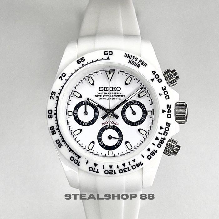 Mod Seiko Daytona Panda White Ultra lightweight Polymer Resin New Case