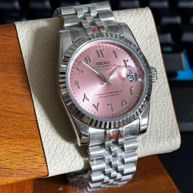 Seiko Datejust Arabic Pink NH35 Automatic Elegant Ladies