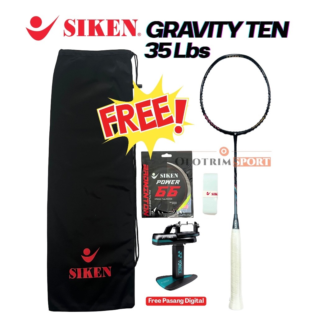 Raket Badminton SIKEN GRAVITY TEN Raket Bulu Tangkis 100% ORIGINAL SIKEN
