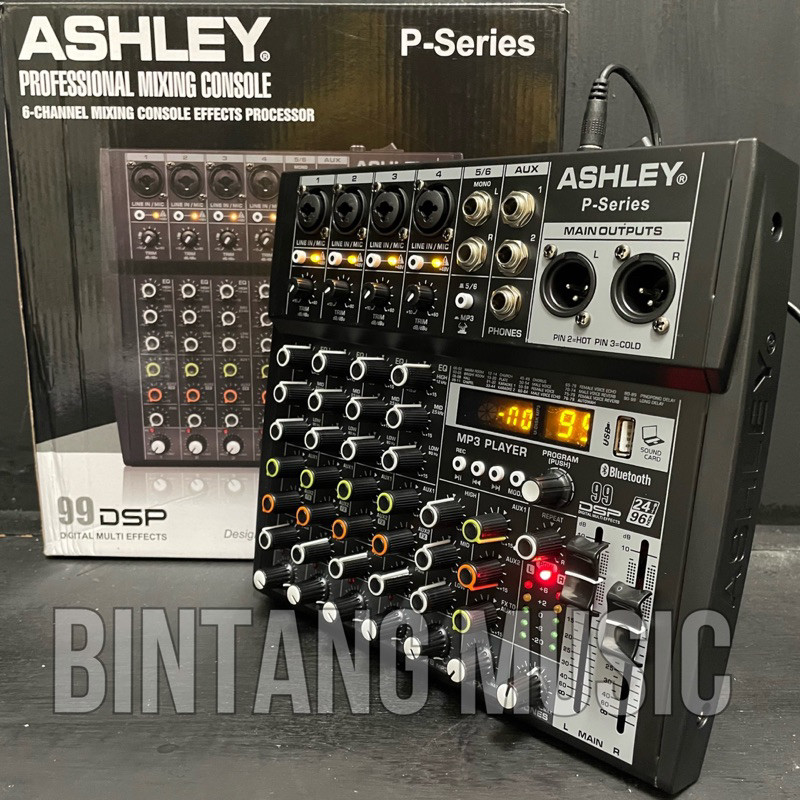 mixer audio 6 channel ashley p series original mixer ashley pseries