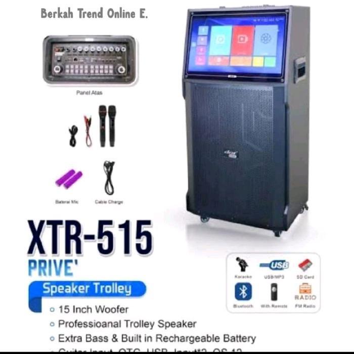 Speaker Aktif Portable Wirelles Karaoke DAT XTR515 + Layar Toucsreen Original