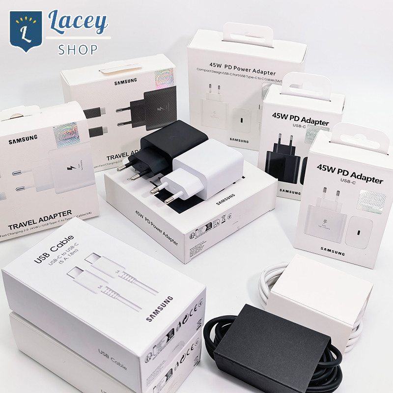 Samsung 2-in-1 45W Charger Set 5A Kabel Pengisian Data Cepat 1 Meter/1.8 Meter Type C to Type C