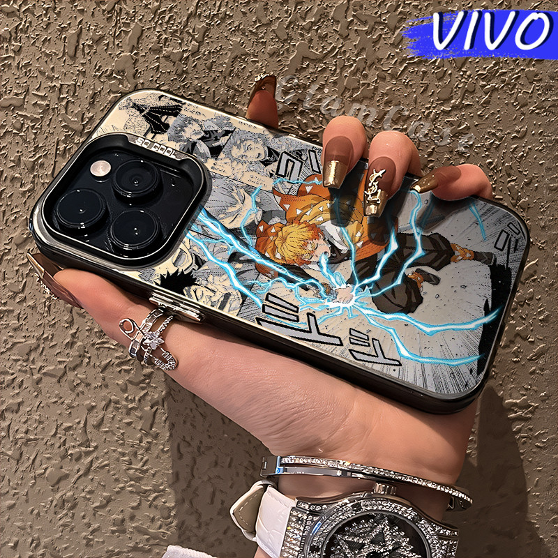 Cartoon Demon-Slayer Glossy Hologram PC Case VIVO Y17s Y12 Y12S Y15s Y21 Y03 Y16 Y22 Y18 Y02 Y17 Y27