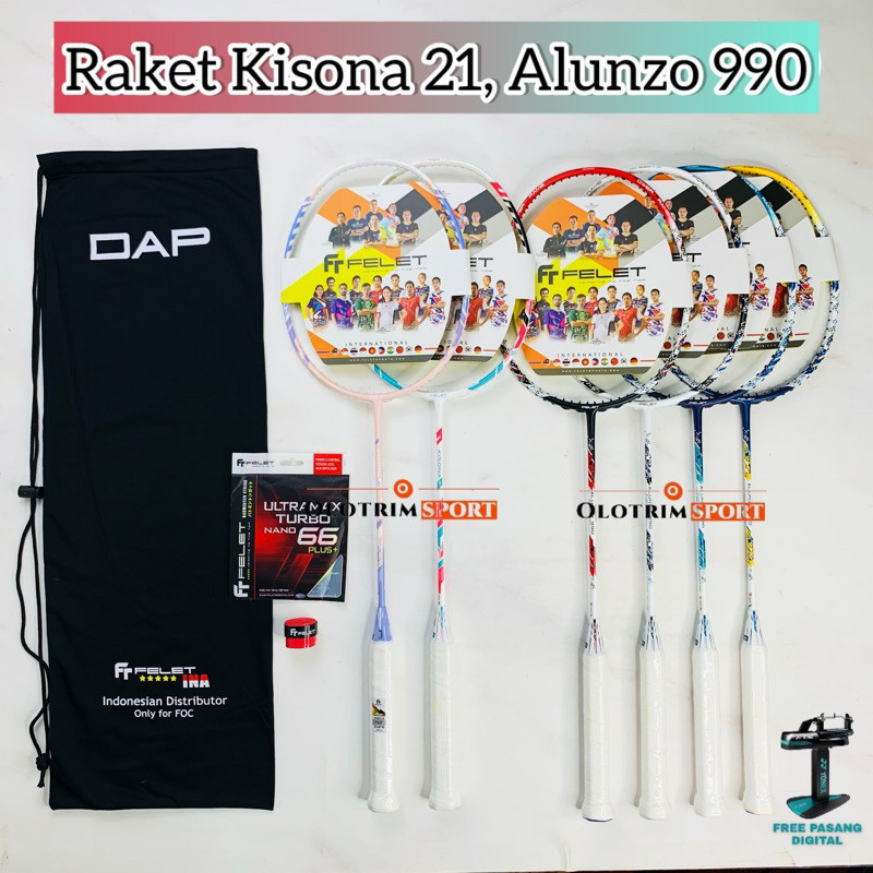 Raket Badminton Felet Kisona 21 Alunzo 990 100% ORIGINAL FELET