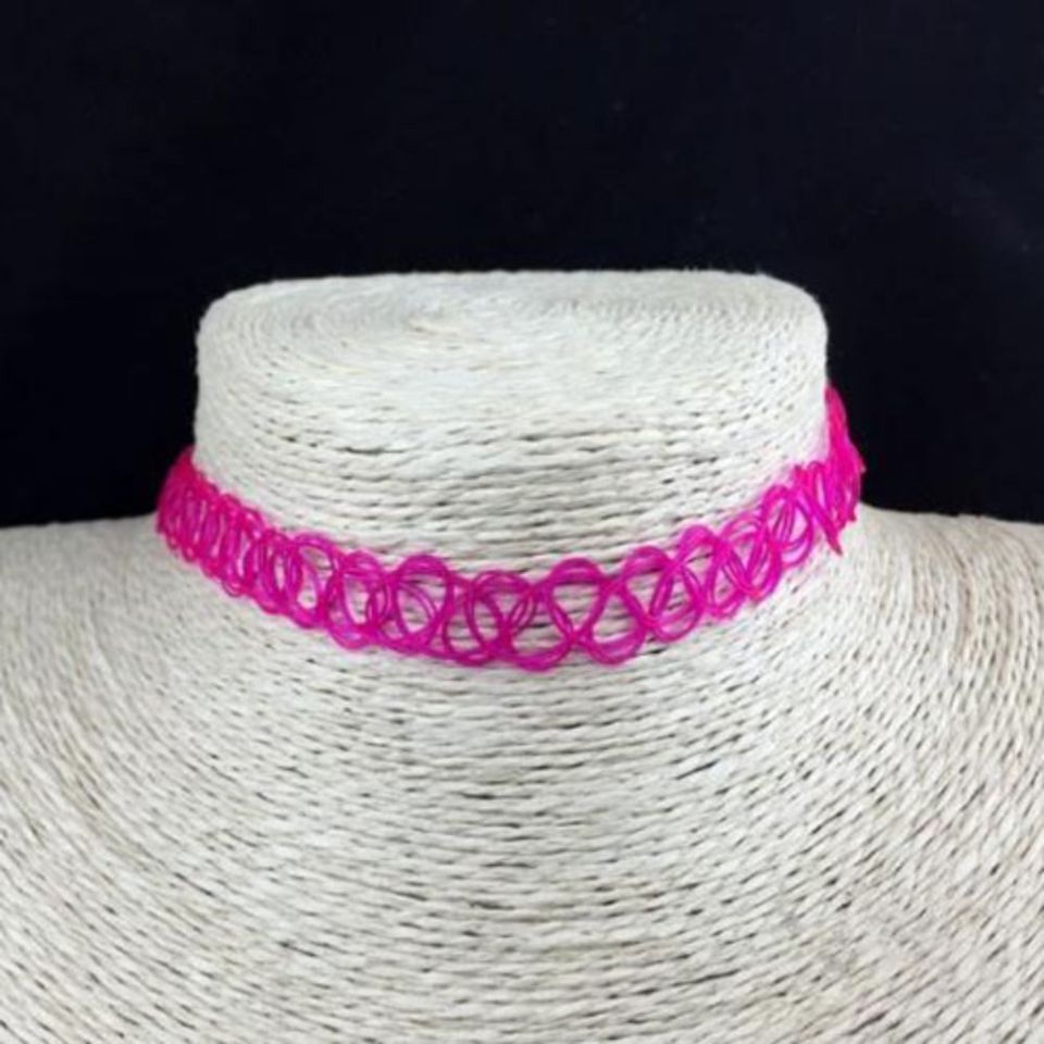 Choker Necklace Vintage Elastic Tattoo Choker Multi Color Fashion Retro Necklace Stretch Braided Fis