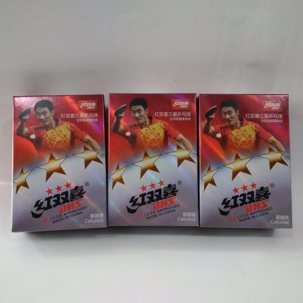 BOLA PINGPONG DHS original 3 STAR Putih
