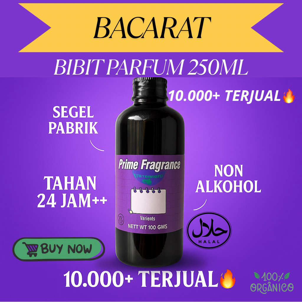 BACARAT - Bibit parfum segel pabrik 250ml kualitas premium biang parfum non alkohol