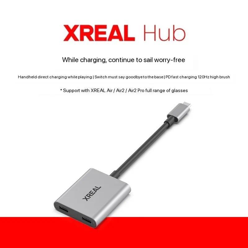 XREAL Hub 120hz 2IN1 USB-C PD Fast arging Adapter Portable Video Adapter For XREAL AIR 2 AIR2 Glasse
