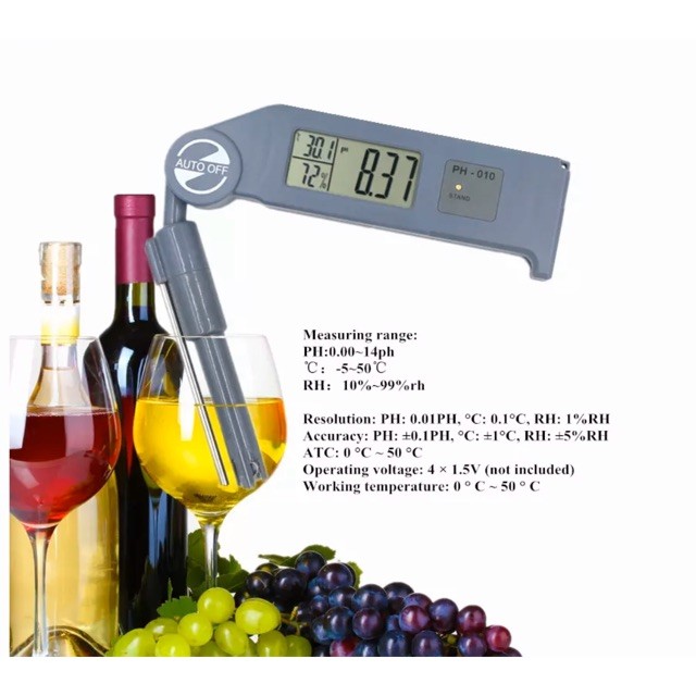PH Meter Digital Folding Pengukur Suhu Kelembaban Air Aquarium Alat Uji Kualitas Air PH-010 Akurasi