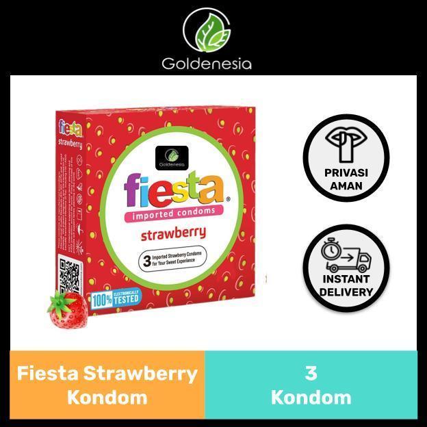 Ready Kondom fiesta strawberry isi 3 pcs paling murah