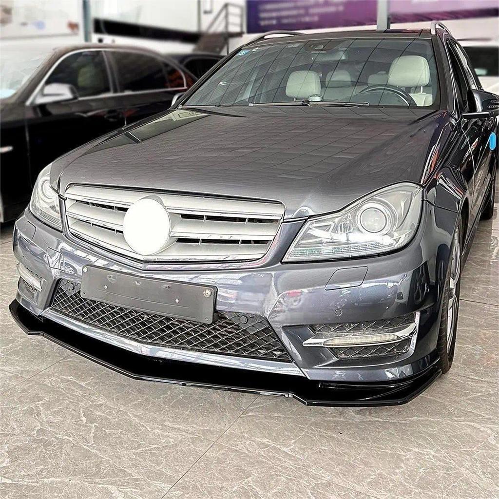 For Mercedes Benz C Class W204 S204 AMG Line Facelift 2011-2014 Car Front Bumper Lip Spoiler Splitte