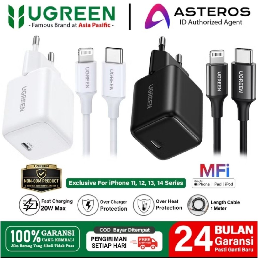 Ugreen Charger iPhone 20 Watt for iPhone 14 13 12 11 - Fast Charger Ugreen iPhone Lightning Original