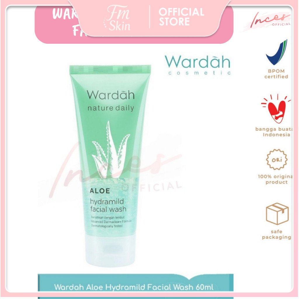 FS  - WARDAH ALOE HYDRAMILD FACIAL WASH 100ML/ ALOE VERA/ FACIAL WASH ALOE/ ORIGINAL 100%