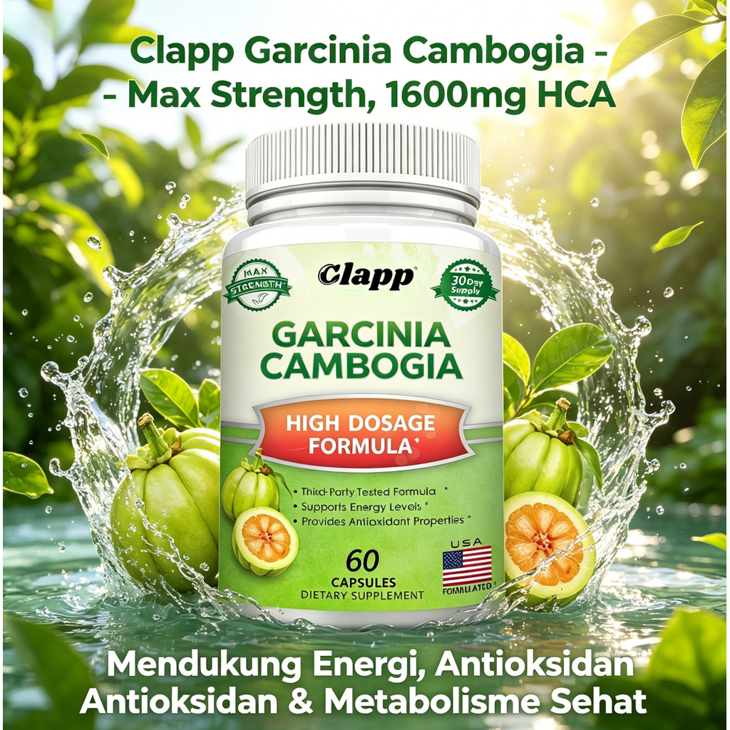 Clapp Garcinia Cambogia 1600mg HCA 60 Kapsul Suplemen Energi & Metabolisme