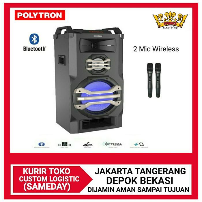 MEGA SALE POLYTRON Portable Speaker Bluetooth + Mic Wireless 2pc PTS 12K15 - NO BUBBLE WRAP