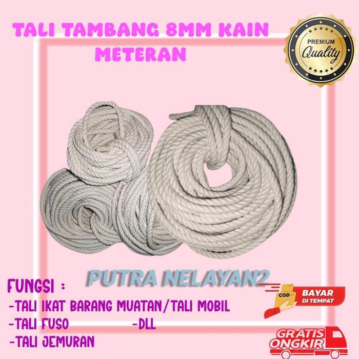 TALI TAMBANG KAIN 8MM/ TAMBANG KAIN / TALI IKAT MOBIL / TALI MOBIL LOSBAK / TALI IKAT TENDA / TALI I