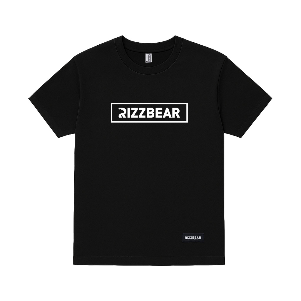 COD RIZZBEAR Kaos Pria Original Branded Simple Distro Basicbox T-Shirt Black