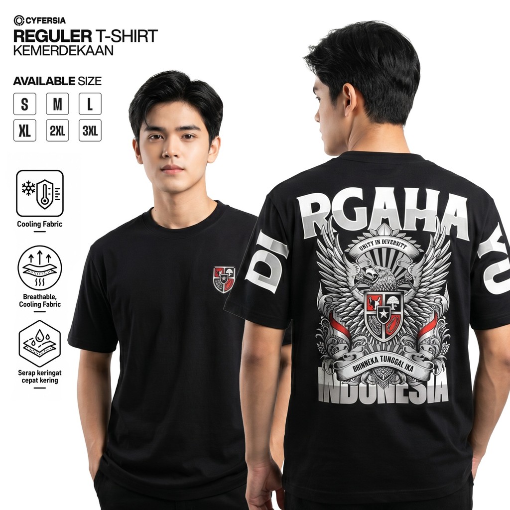 Cyfersia Kaos 17 Agustus Desain Garuda Pancasila Bhinneka Tunggal Ika KIH011