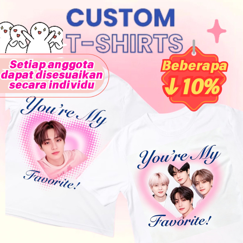 Kaos T Shirt Custom Kpop Idol Pacar Bucin Aesthetic Outfit Girlfriend Boyfriend GF BF BTS Pakaian ba