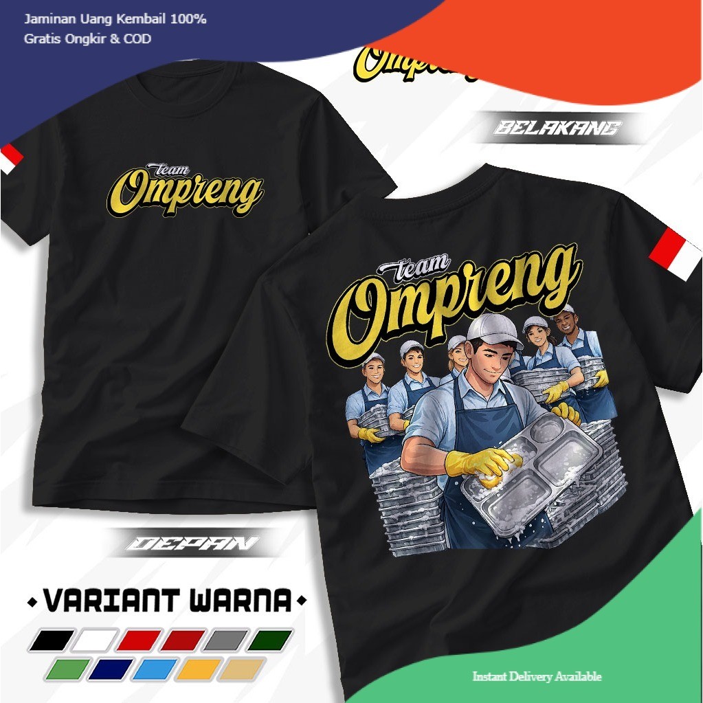 Kaos Tim Ompreng MBG Kaos Distro Tim Logistik Makan Bergizi MBG GANK Ompreng Bahan adem halus