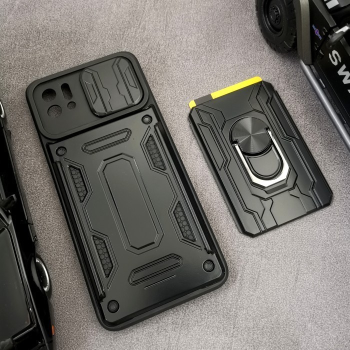 Cuci Gudang - Casing Oppo A16k - A16e - CardX Flip Lens Card Ring Armor Case Shockproof