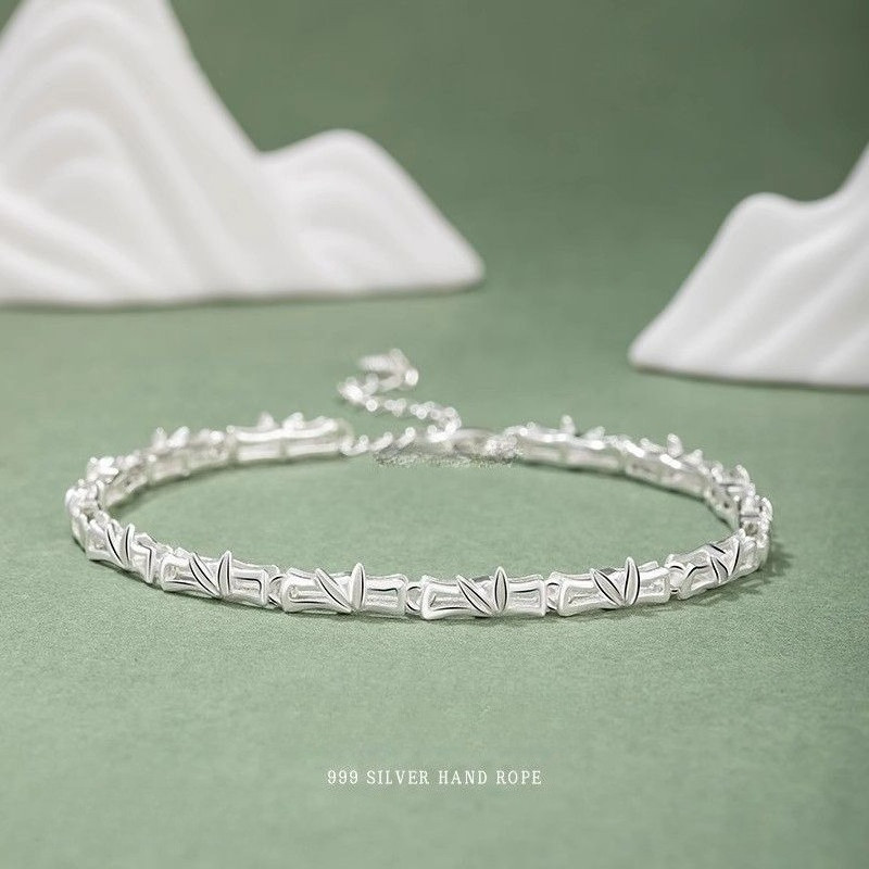 Gaosheng kaki perak s999 gelang bambu Cina baru wanita