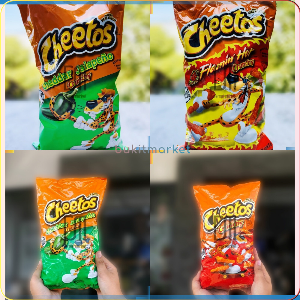 Cheetos Snack Camilan Puffs Crunchy Mac 'N Cheese Corn Import Impor Flamin Hot Cheddar Jalapeno Made