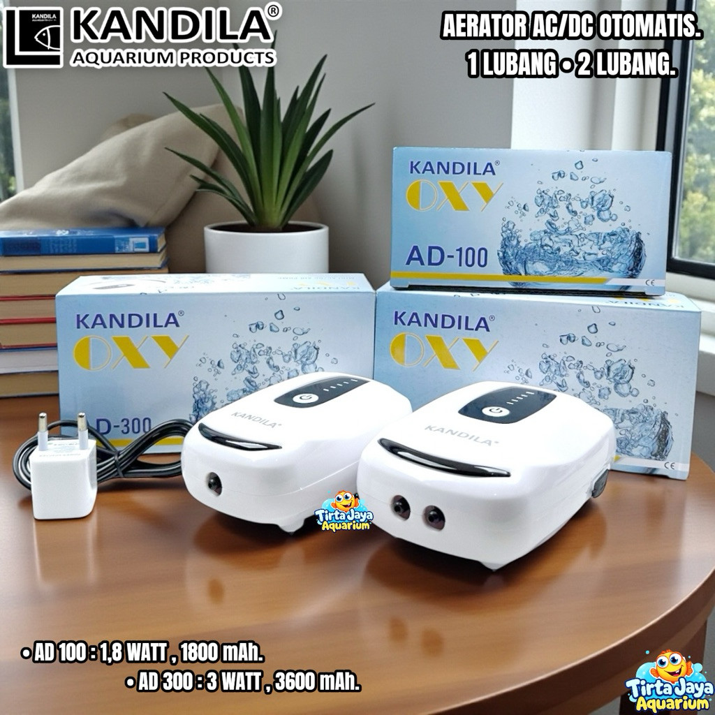 SUMERKAN AERATOR ACDC KANDILA SILENT AD-300 AD-100 DC OTOMATIS HIDUP MINI AC/DC AIRPUMP BATERAI