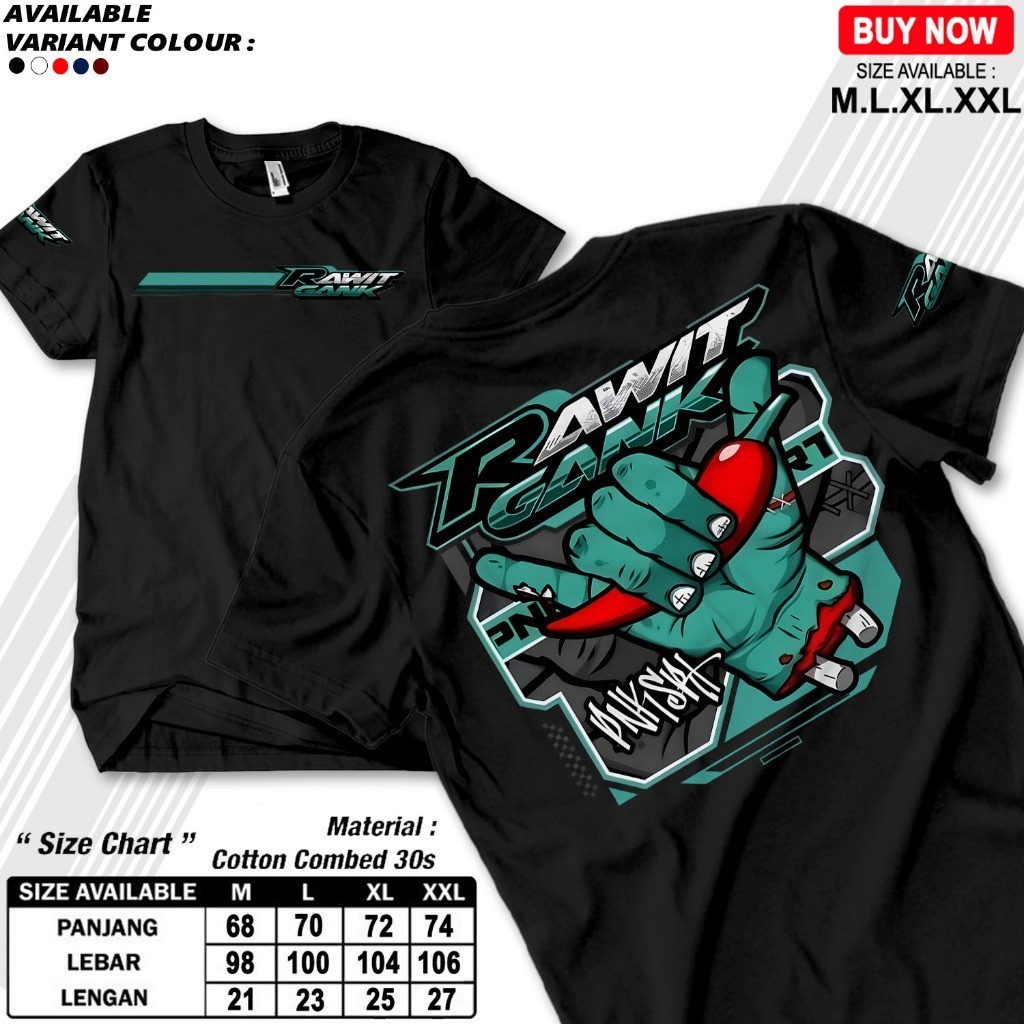 Kaos Distro Rawit Gank Unisex - Baju Cabai Racing - Kaos Cabai Rawit - Kaos Petani Muda