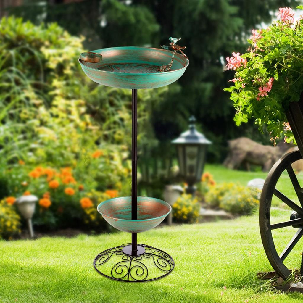 Outdoor Hummingbird Birdbath Bird Feeder Wrought Iron Bird Basin