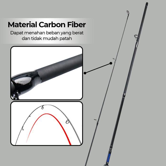 Joran Pancing Carbon Fiber Murah Taffsport Shank 180 cm