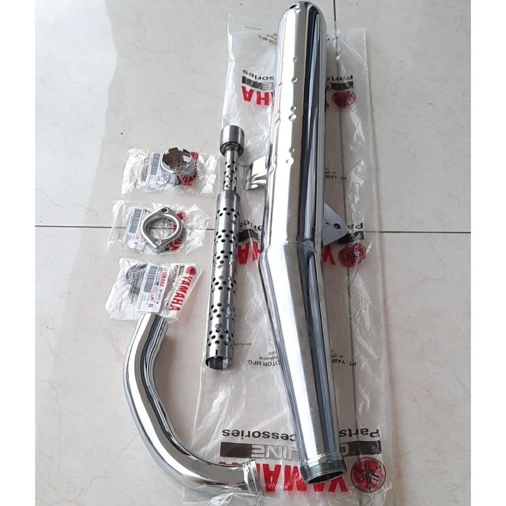 Knalpot Standar Rx King Full Set Original Yamaha Tinggal Pasang