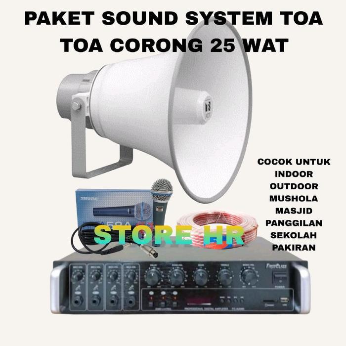 PAKET SOUND SYSTEM TOA MASJID MUSHOLA 1 SPEAKER CORONG TOA 25 WATT ORIGINAL