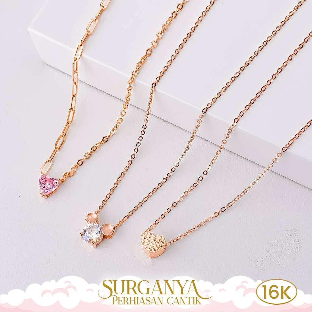 Kalung Emas Kadar 16K Kalung Model Variasi Simpel Macan Gold