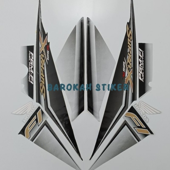 STRIPING STICKER LIST MOTOR HONDA SUPRA X 125 R 2009 2010  SILVER BIRU FULL BODY