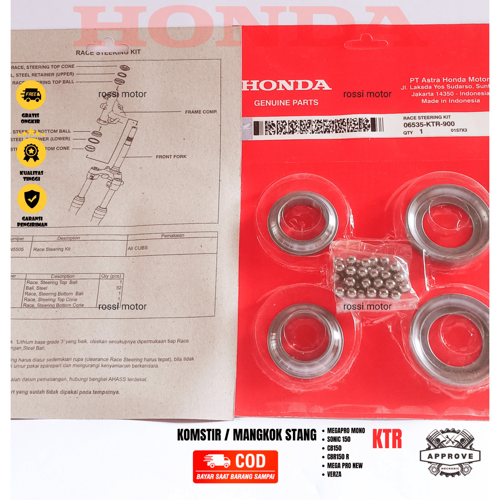 KOMSTIR MANGKOK STANG VERZA SONIC 150 (KTR) | SPAREPART ORIGINAL SUKU CADANG SEPEDA MOTOR