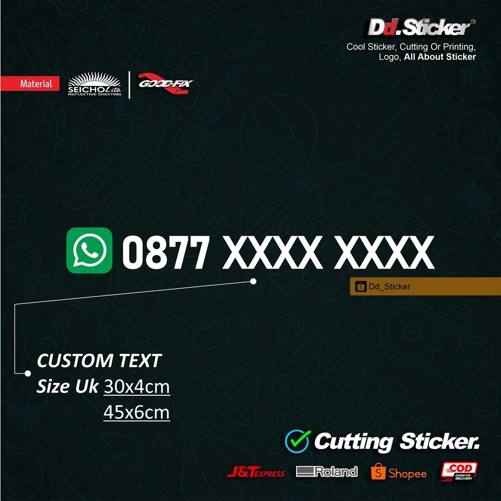Custom Nomor Wa | Cutting Sticker