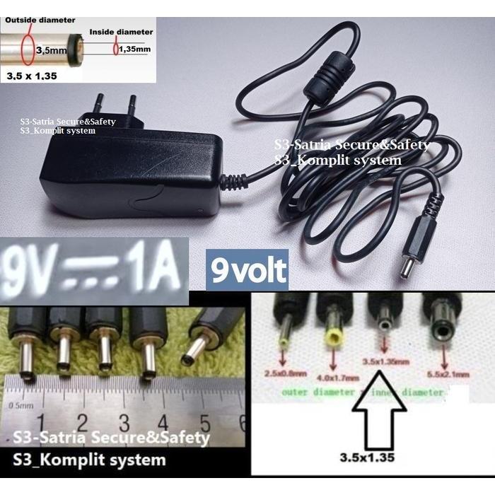 MitraPrimadona charger power adaptor 9v jack kecil 3.5x1.35 printer thermal Bluetooth dc9v 9v 1a 9vd