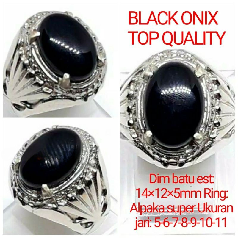 CINCIN BATU PERMATA BLACK ONIX AUSY NATURAL