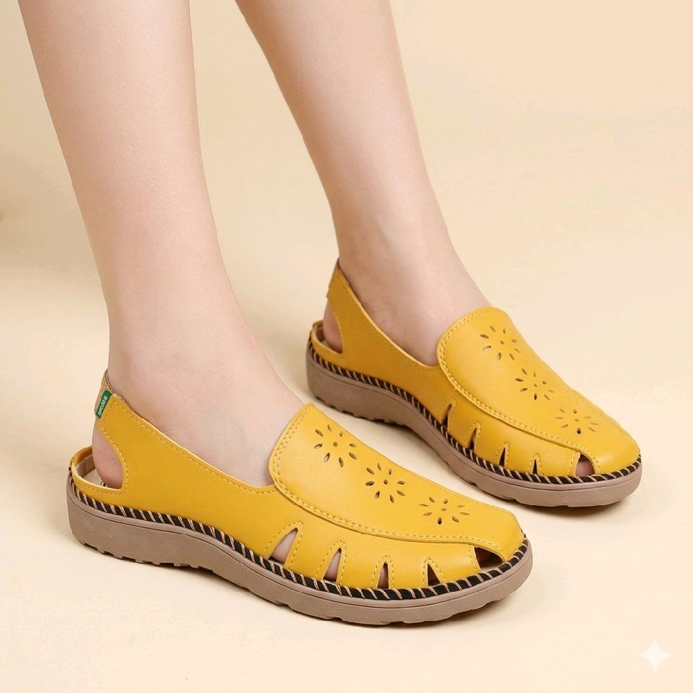 Sepatu Sandal Wanita Jumbo big size Slip-On Murah Sol Karet SL aulia91 solCoklat