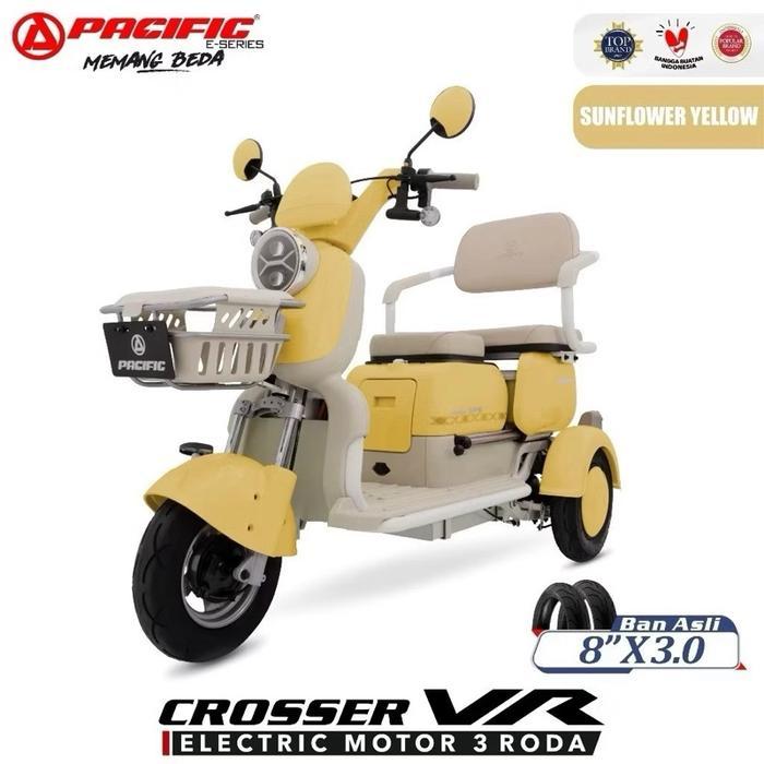 ￼SEPEDA LISTRIK RODA TIGA PACIFIC CROSSER VR SEPEDA LISTRIK BERGARANSI RESMI - kuning