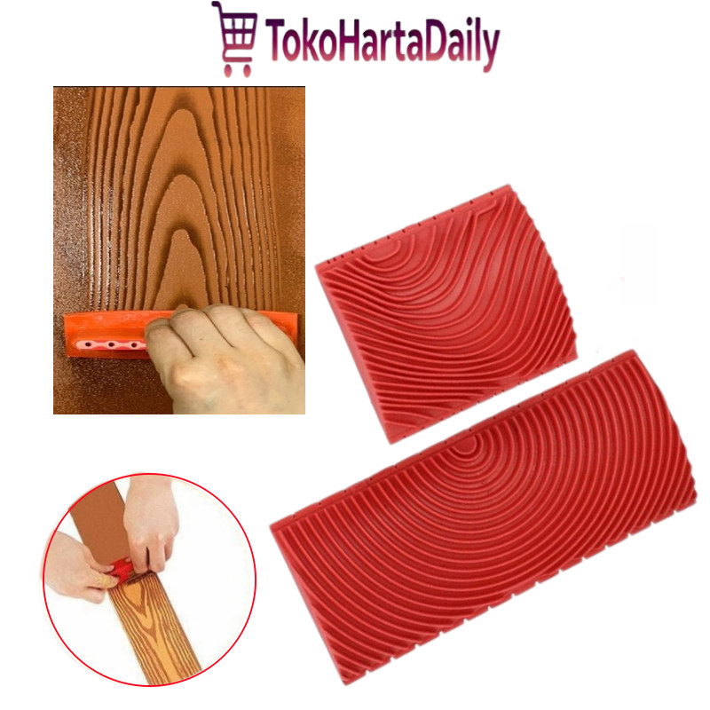 Kuas Cat Motif Kayu Wood Grain Brush Alat Membuat Corak Kayu Rubber Roller Dekorasi Dinding