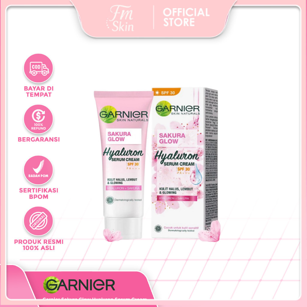 FS *INCES*Garnier Sakura Glow Hyaluron Serum Cream