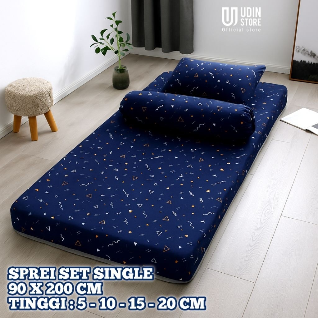 (Bintang_ake) Sprei Set Katun Sprei single Size 90x200 Tinggi sprei 5 10 15 20 cm (1 Sarung Bantal 1