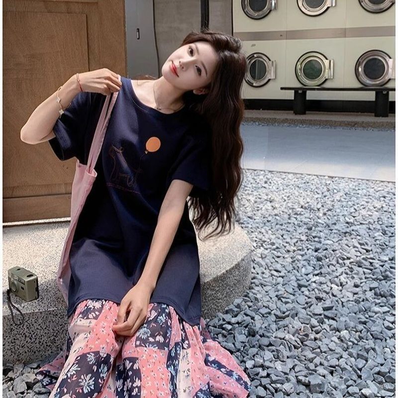 Dress Pendek Lengan Panjang Model Bunga Elegan