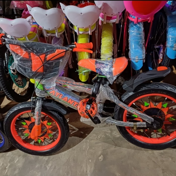 BMX ATLANTIS 16 18 INCH MUSIK LAMPU BAN BESAR SEPEDA ANAK LAKI - UK 16 KUNING