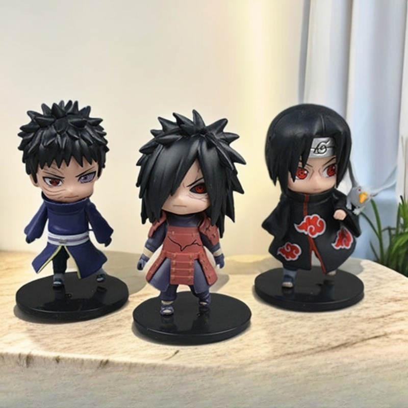 Naruto Kakashi Itachi Tsunade figurines Doll handmade models Omaments Cartoon trendy toys: Sasuke