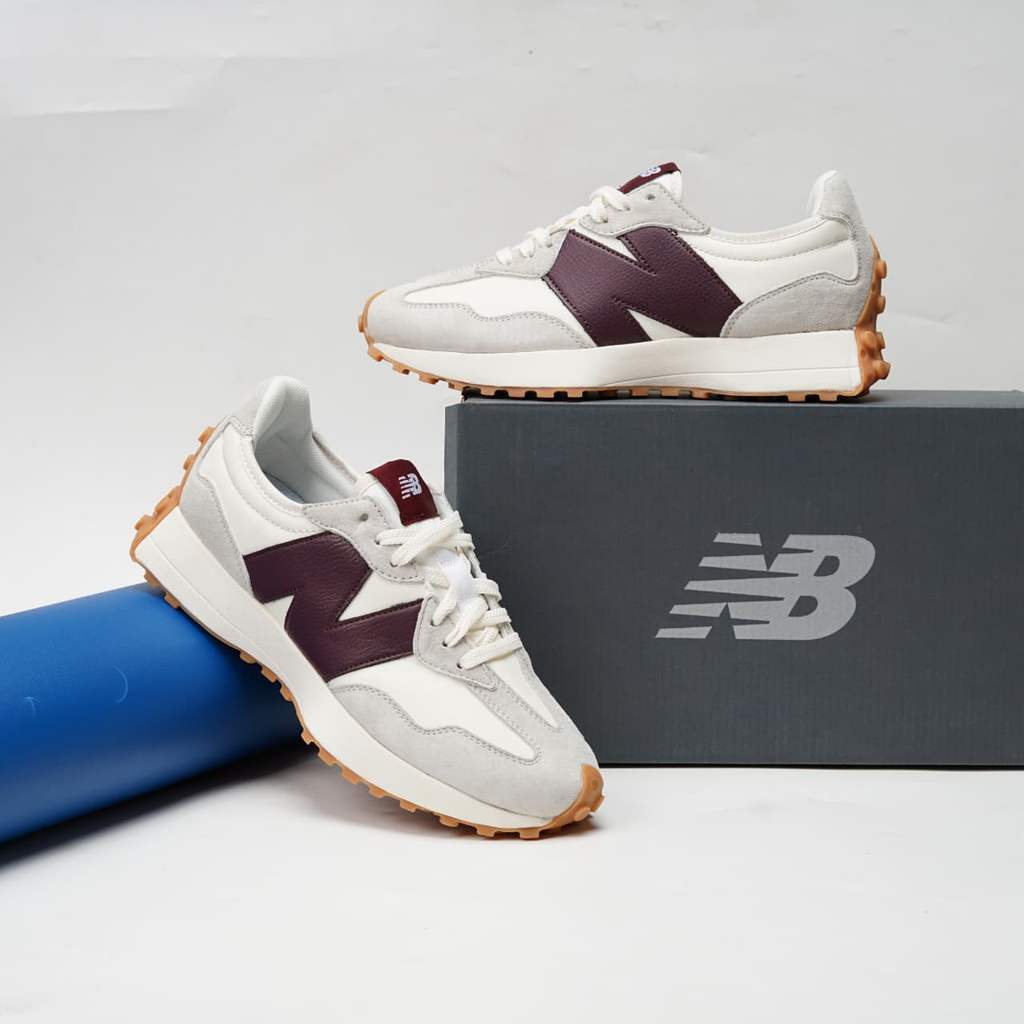 New Balance 327 Red Burgundy Moonbeam White STAUD